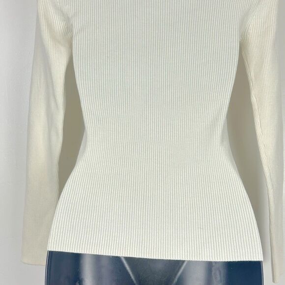 Sandro Women's Size 1 Temps Ribbed Sweater Ivory US S - Picture 6 of 11